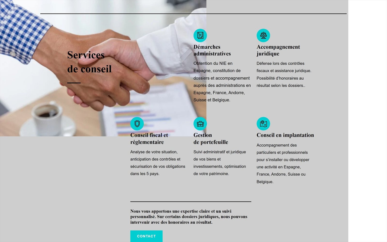 BP Conseils – Les services de conseil (version ordinateur)